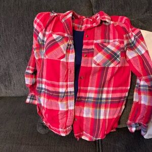 Mudd Red Plaid Button Down Shirt for Kids